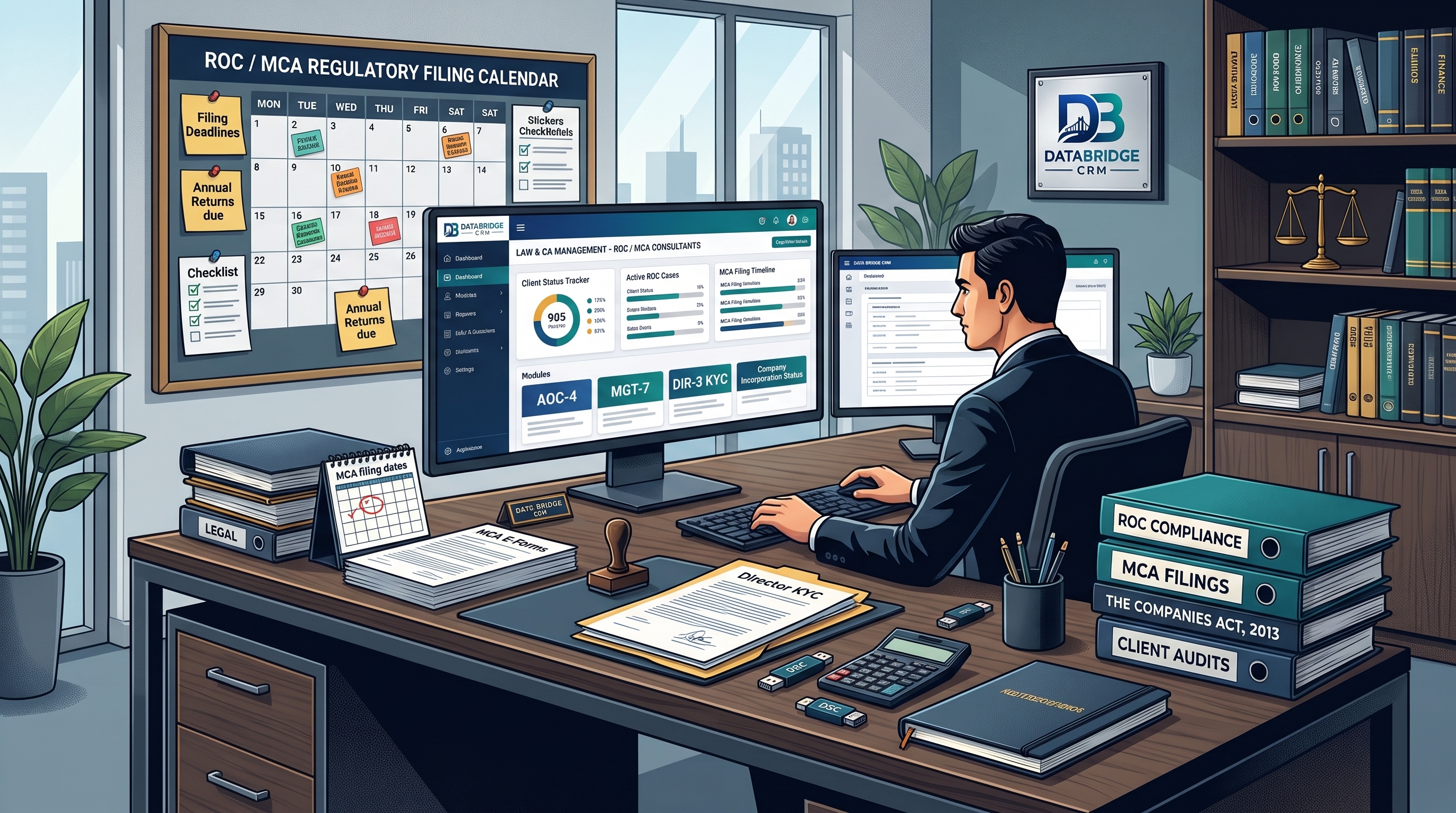 Law / C.A Management CRM for ROC/MCA Consultants: Managing Company Filings and Regulatory Deadlines