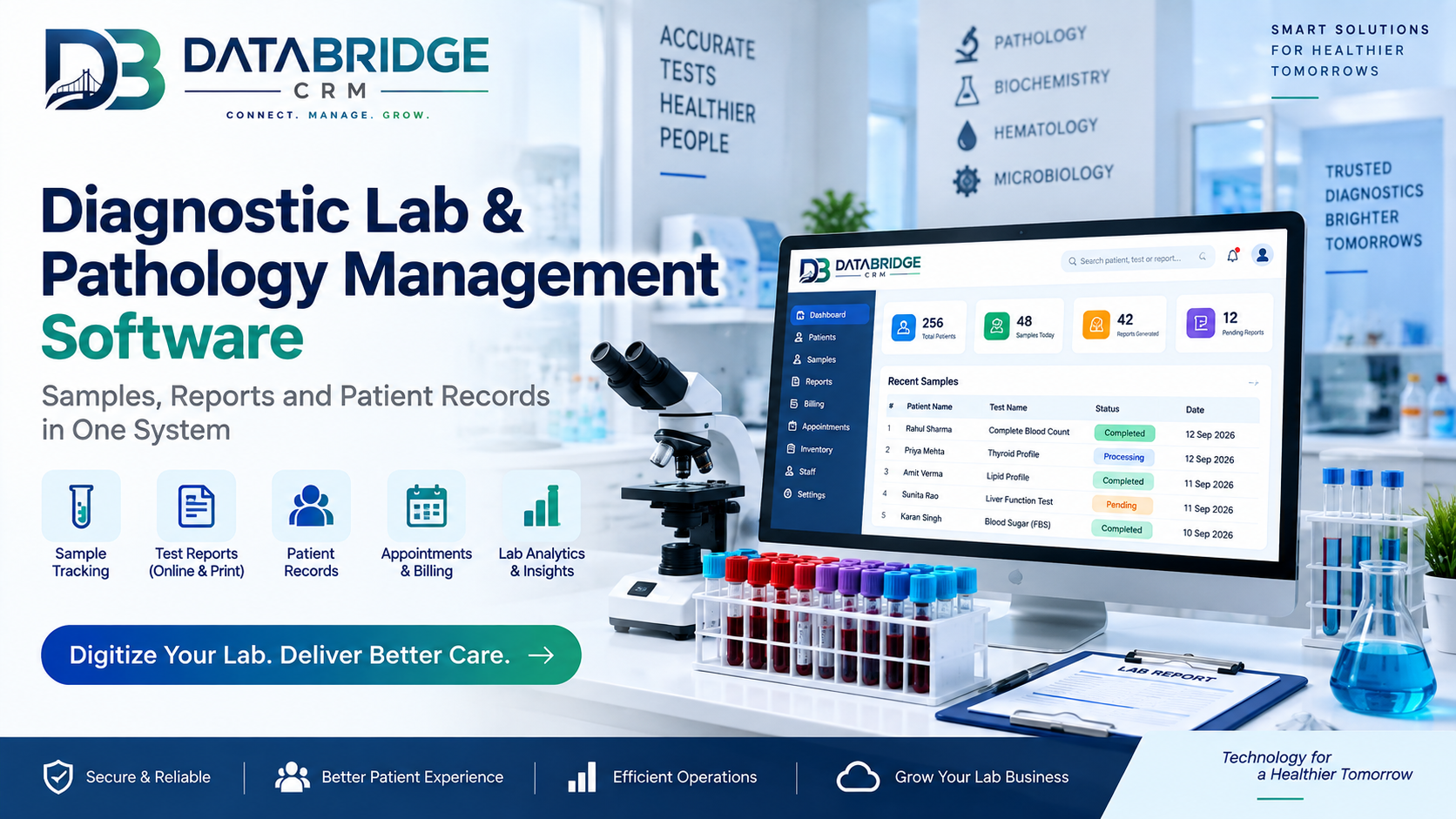 Diagnostic Lab & Pathology Management Software: Samples, Reports and Patient Records in One System