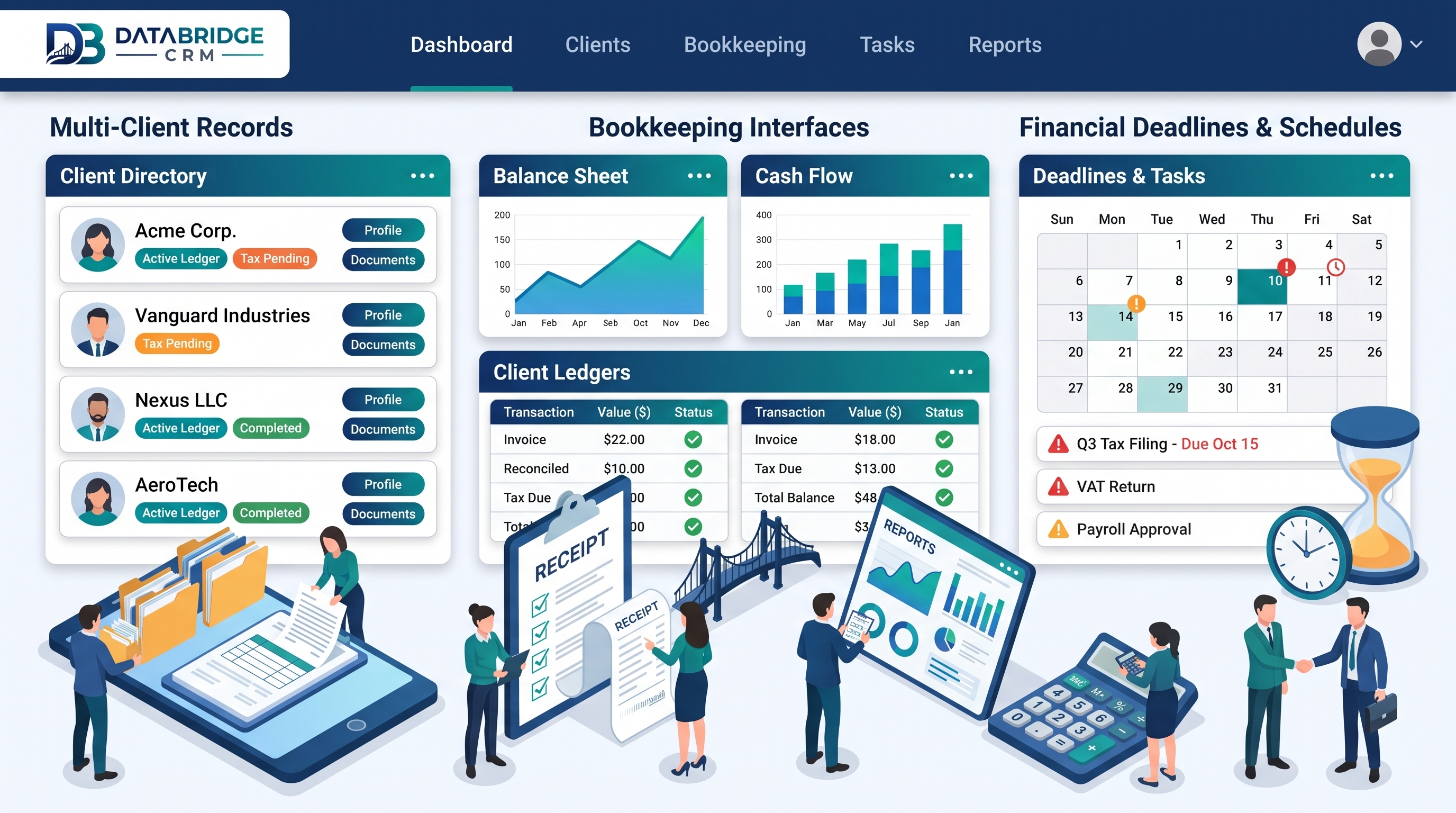 Law / C.A Management CRM for Accounting Firms: Managing Multi-Client Bookkeeping and Deadlines