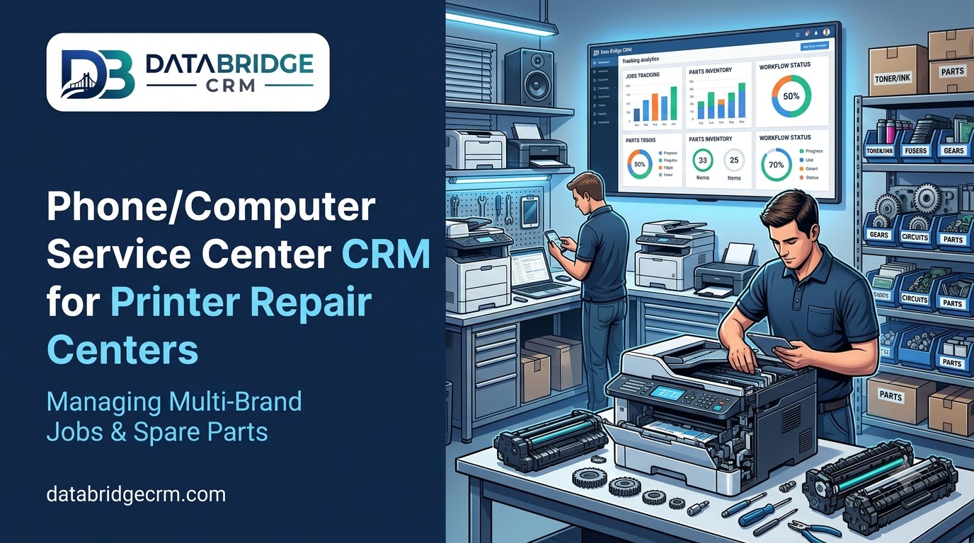 Phone/Computer Service Center CRM for Printer Repair Centers: Managing Multi-Brand Jobs and Spare Parts