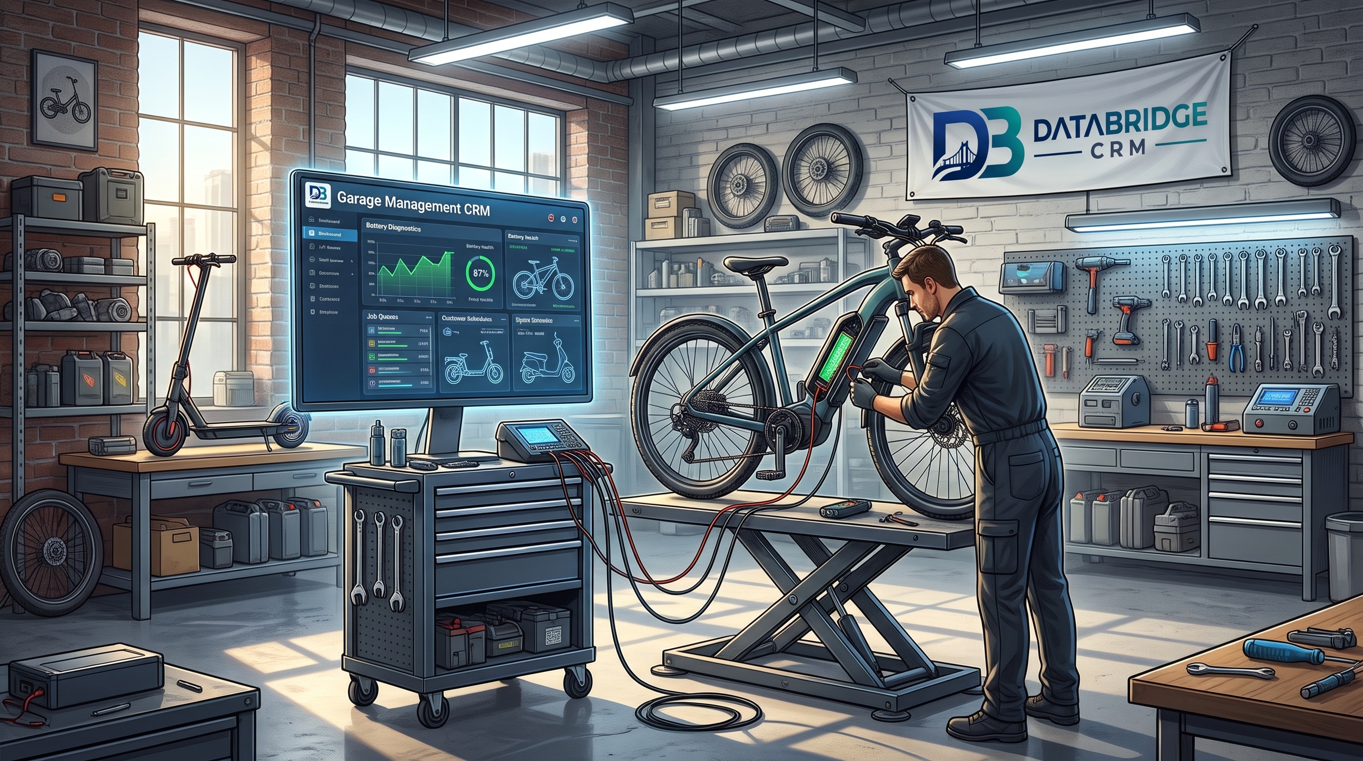 Car/Bike Garage Management CRM for Scooter & E-Bike Repair Shops: Managing Battery Diagnostics and Parts