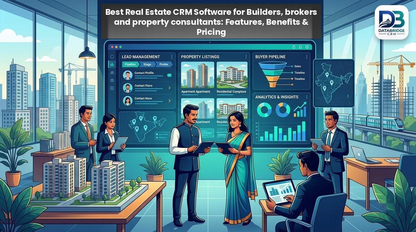 Best Real Estate CRM Software for Builders, brokers and property consultants: Features, Benefits & Pricing
