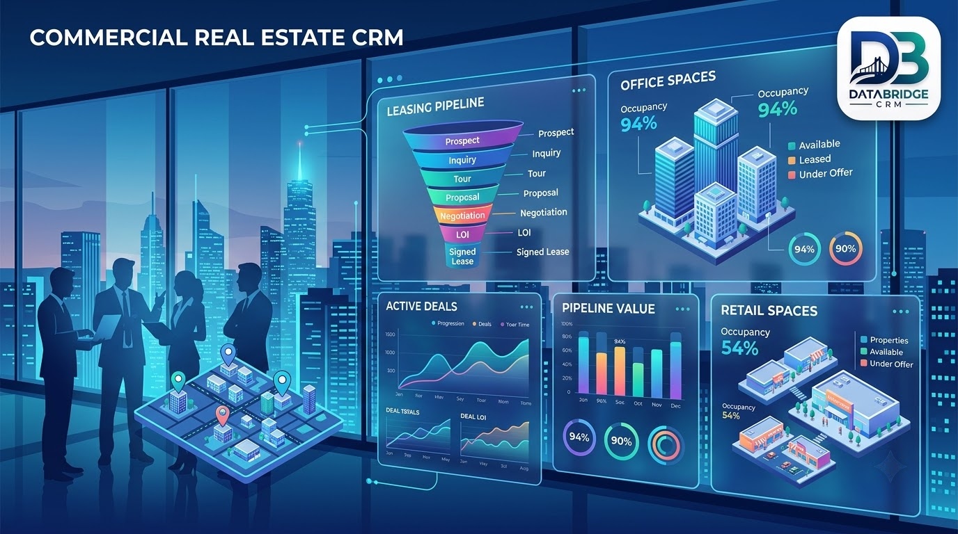 Real Estate CRM for Commercial Real Estate Firms: Managing Office and Retail Leasing Pipelines